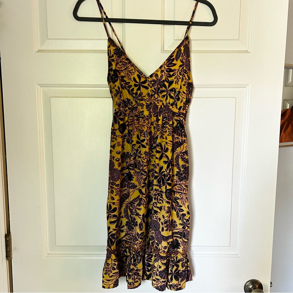 RAGA Anthropologie Gold Floral Dress NWT